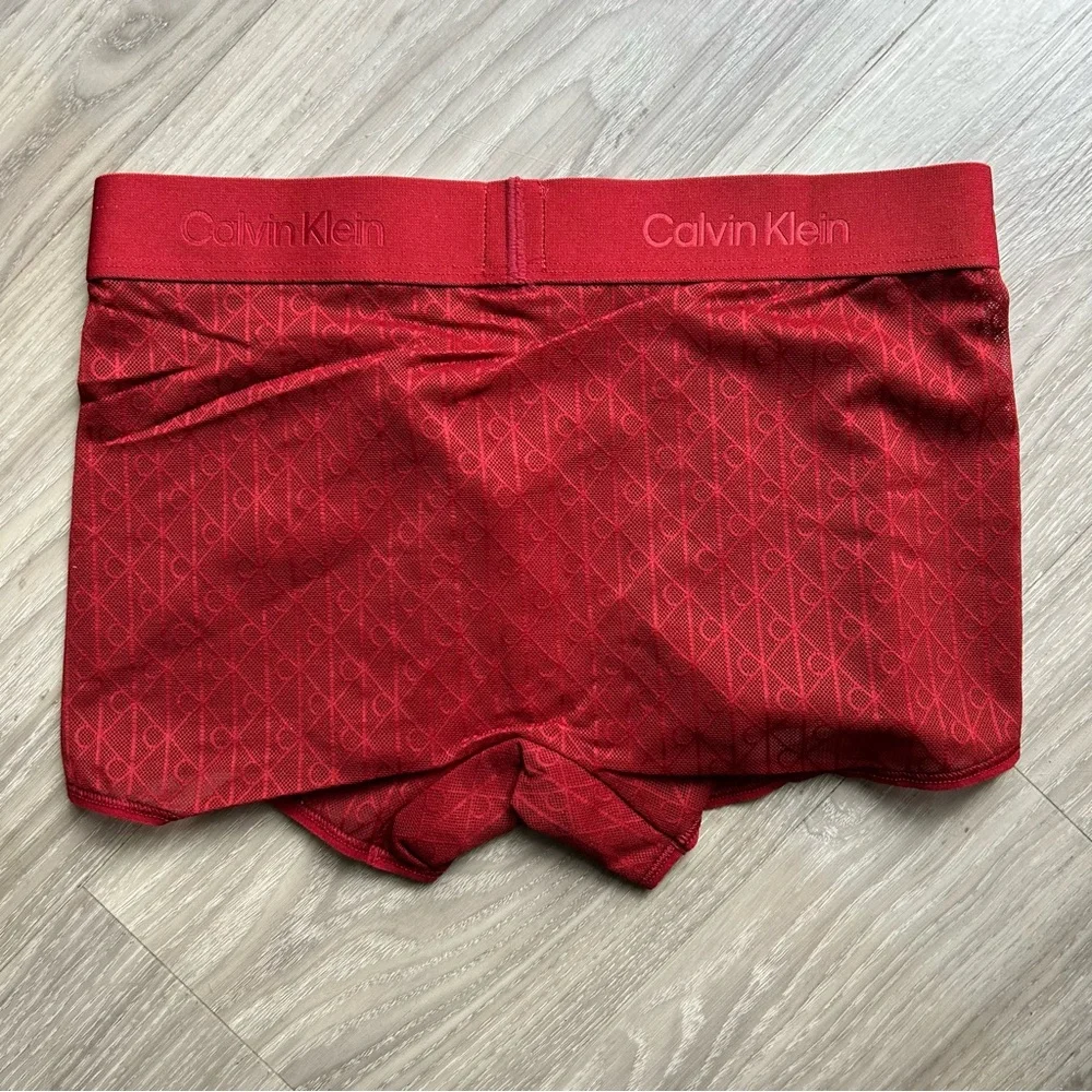 Calvin Klein | Microfiber Lace Trunk in Fall Berry Red (Small) - Picture 7 of 15